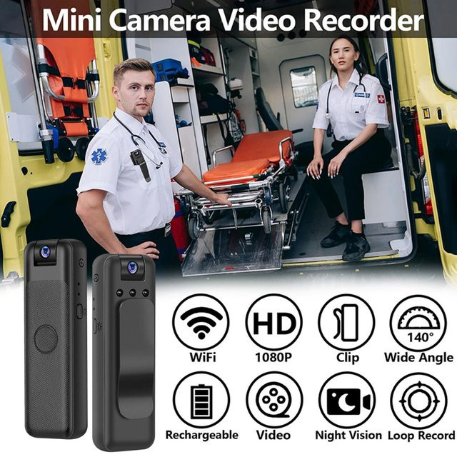 CUGUU Mini Kamera 1080P HD Stift Recorder mit 180 Grad rotierender Linse und Nachtsicht in Schwarz - Bild 1