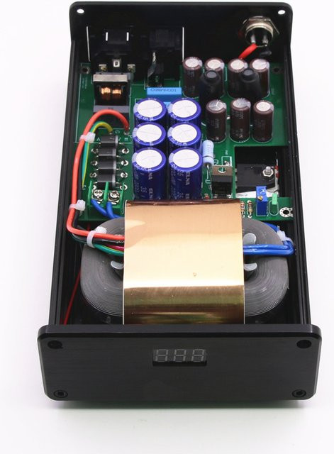 SENGTERBELLE 50W HiFi DC Lineares Netzteil DC12V 3A mit blauem Display für Audioverstärker in Schwarz und Blau - Bild 1