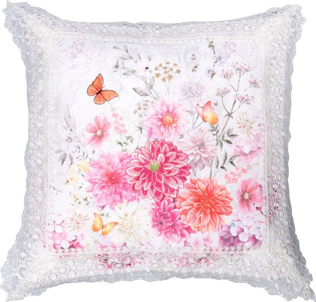 Kissenhülle Floraler Traum von viva domo, quadratisch, Multicolour, B/T/H: 40 x 40 x 1 cm - Bild 1
