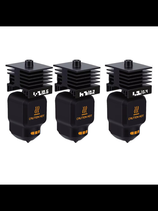 3-teiliges Hotend-Set für Bambu Lab P2S H2D H2S H2C 3D-Drucker mit Düsen in 0,2mm, 0,4mm und 0,6mm sowie Silikonabdeckungen in Schwarz - Bild 7
