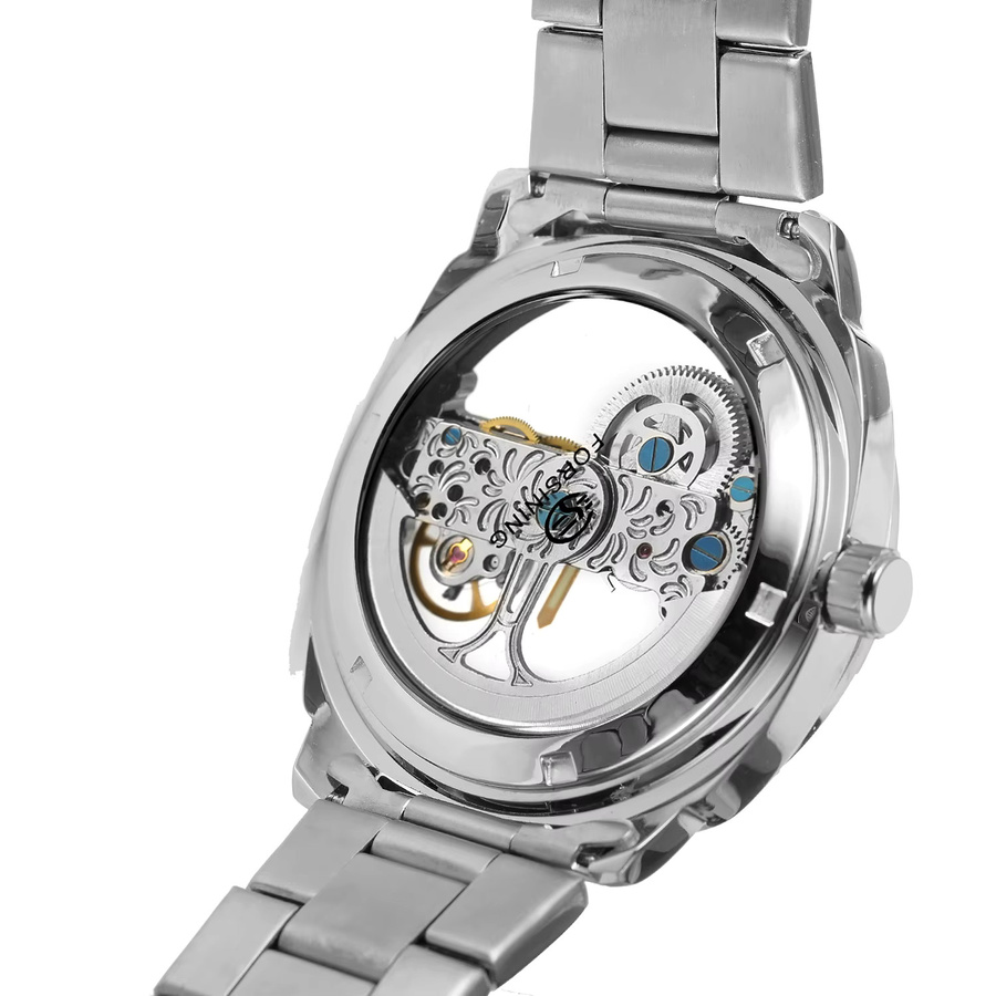 FORSINING Armbanduhr Edelstahl, Automatik, Skeleton, Herren, Silber - Bild 2
