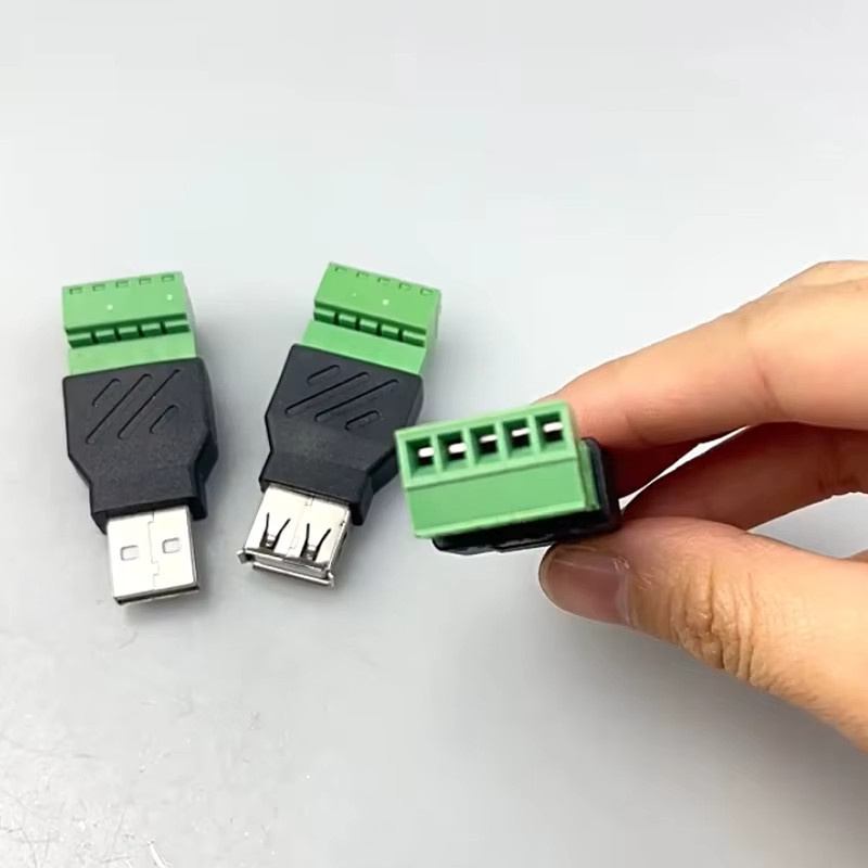 JCD USB 2.0 Adapter Set mit lötfreiem Anschluss und Terminal für USB-A Stecker und Buchse, 4-Pin und 5-Pin Steckverbinder für Maus und Tastatur - Bild 2