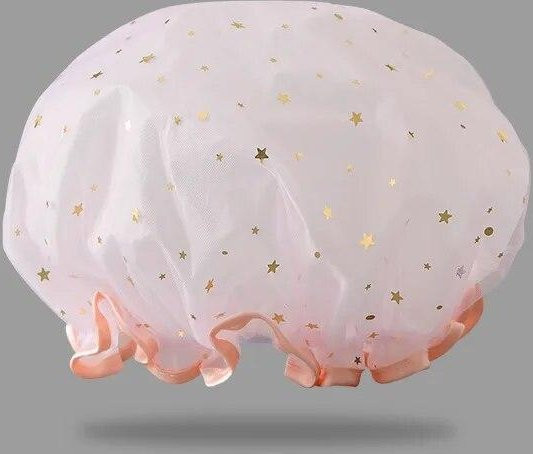 Duschhaube für Damen, weiß, wasserdicht, PVC - Bild 1