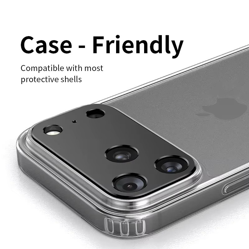 9D Aluminium Kamera Objektivschutz für iPhone 17 Air und iPhone 17 Pro Max in Schwarz - Bild 4
