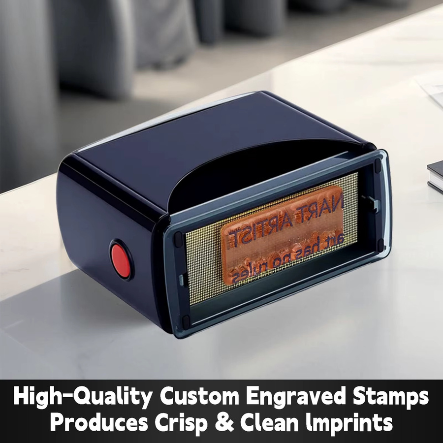 Personalisierter selbstfärbender Gummistempel Clear & Crisp Impressions in Schwarz für Adressstempel und individuelle Anwendungen - Bild 4