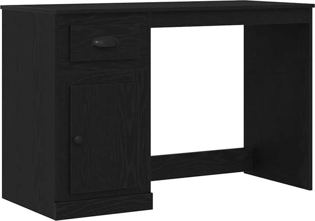 vidaXL Schreibtisch mit Speicher in Schwarz und Eichen-Optik für Home Office und Büro, B/T/H: 115 x 50 x 75 cm - Bild 1