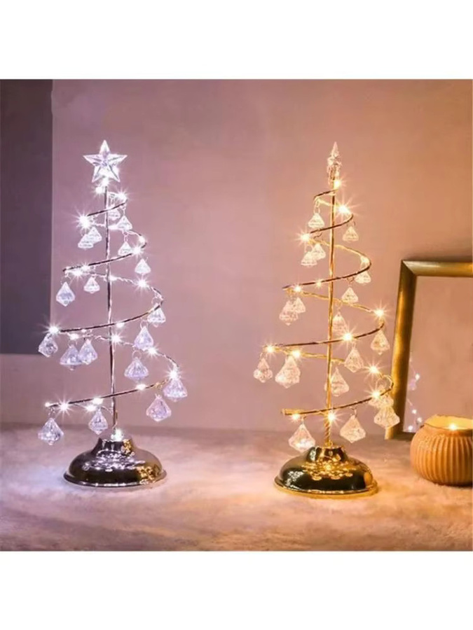 LED Schreibtischlampe Kristall Diamant Design in Silber für Wohnzimmer und Schlafzimmer - Bild 4