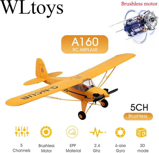 Wltoys A160 J3-CUB RC Flugzeug, bürstenloser Motor, 2,4G, RTF - Bild 1
