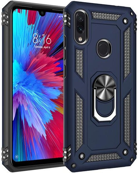Stoßfeste Armor Handyhülle mit magnetischem Ringständer für Huawei P30 Pro, P30 Lite und P Smart in Blau - Bild 1