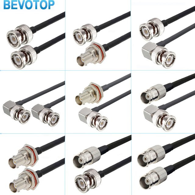 BEVOTOP RG58 Koaxial-HF-Kabel mit BNC-Stecker auf BNC-Stecker, 50 Ohm, Schwarz - Bild 1