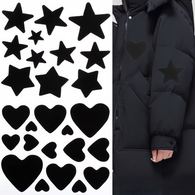 5 Stück selbstklebende Stoffpflaster in Schwarz für die nahtlose Reparatur von Daunenjacken und Kleidung - Bild 1