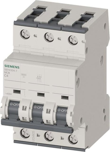 Siemens Leitungsschutzschalter 4 A 3-polig C 5SY4304-7 - Bild 1