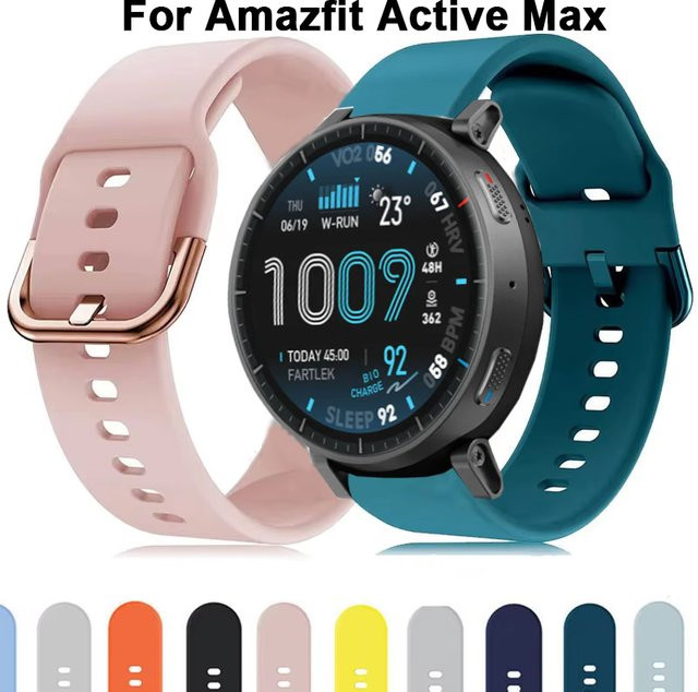 Amazfit Uhrenarmband Silikon, Schwarz - Bild 1
