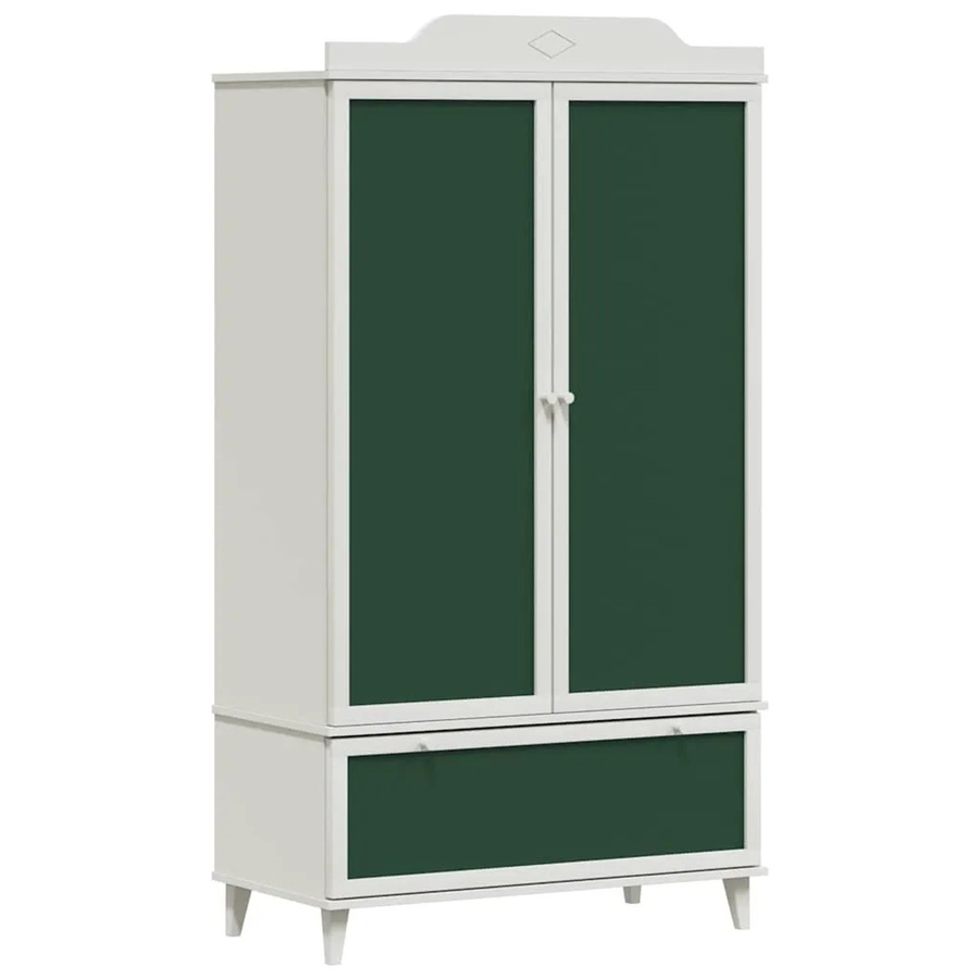 vidaXL Kleiderschrank mit Kreidetafel und Schubladen, Weiß und Grün, B/T/H: 90 x 45 x 165 cm - Bild 2