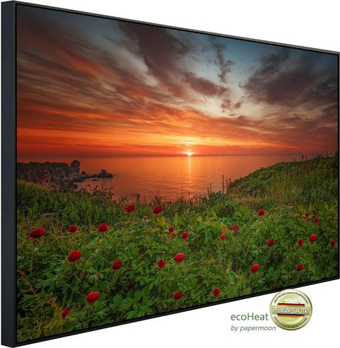 papermoon Infrarotheizung EcoHeat Blumenwiese am Meer in Bunt mit Matt-Effekt, App-Steuerung und Überhitzungsschutz - Bild 1