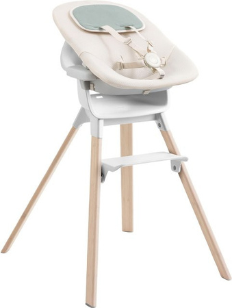 Stokke Clikk Bundle Hochstuhl aus Bambus mit Newbornset in Weiss
