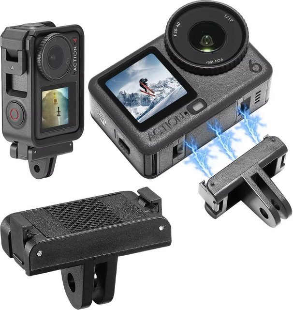 DJI Magnetische Halterung mit Schnellverschluss-Adapter und Verlängerungssockel in Schwarz, kompatibel mit DJI Osmo Action 3, 4 und 5 Pro - Bild 1