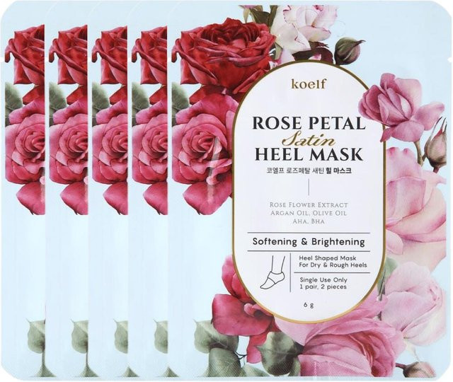 Koelf Rosenblatt Satin-Fersenmaske mit Rosenextrakt, 5 x 6g, Unisex - Bild 1