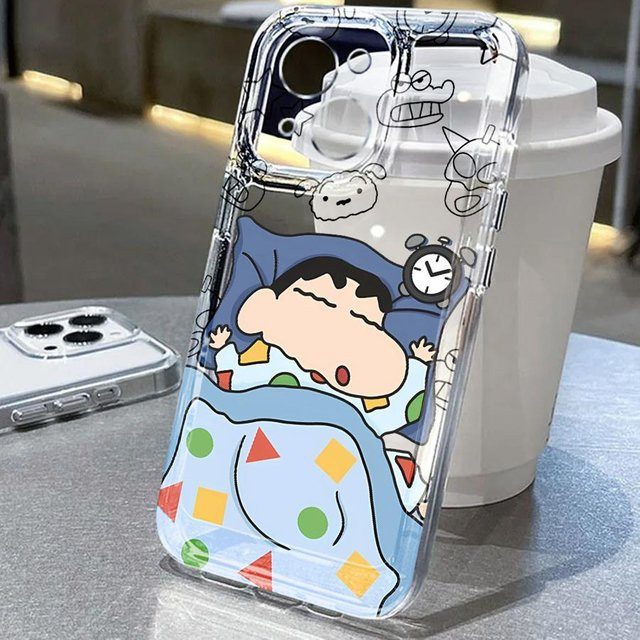 Crayon Shin-chan Handyhülle für Apple iPhone kompatibel mit iPhone 17 16 15 14 13 12 11 Pro Max Plus Mini XR XS Transparent Weich - Bild 1