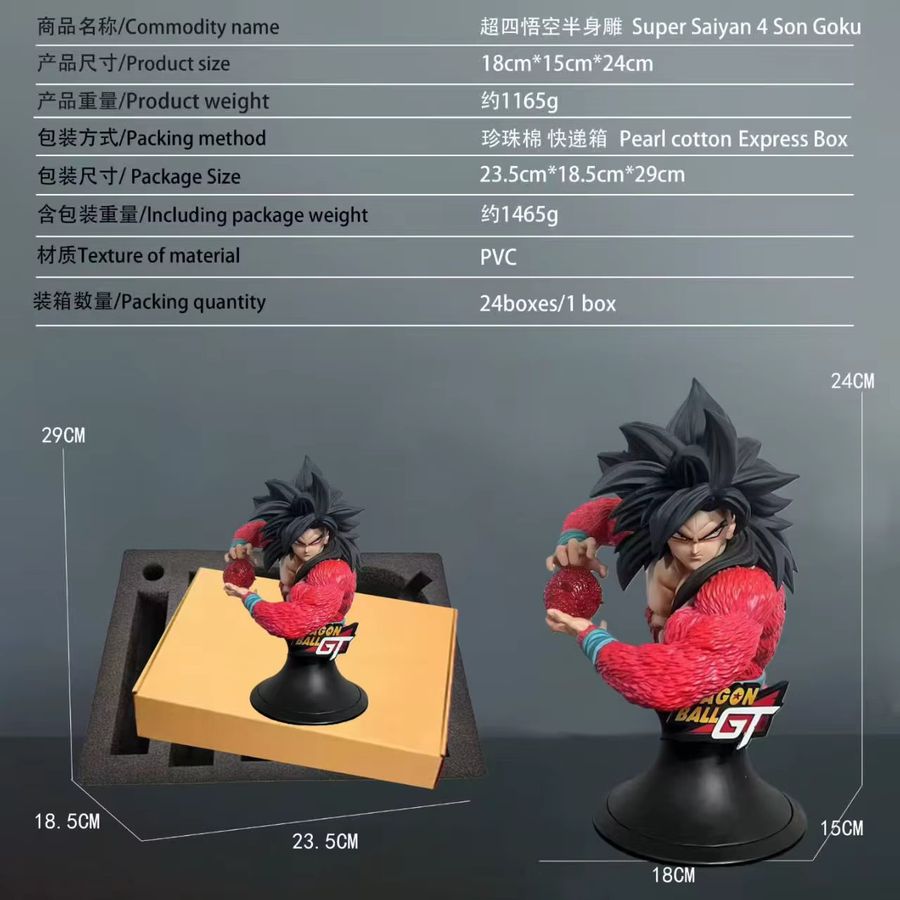 Bandai Dragon Ball Z Super Saiyajin 4 Son Goku Doppelköpfe Anime Figur aus PVC - Bild 2