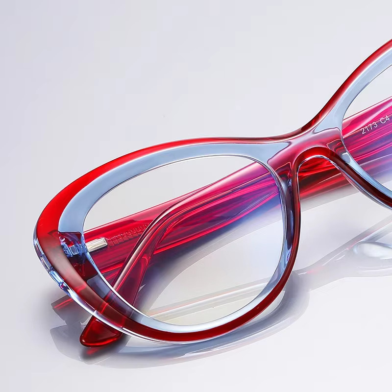 CLLOIO Lesebrille Oval, TR90, Vollrand, Multicolor, Damen, Blaulichtfilter - Bild 2