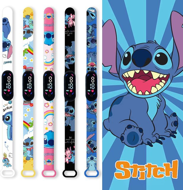 Disney Digitaluhr Stich, Kunststoff, Schwarz, Kinder - Bild 1