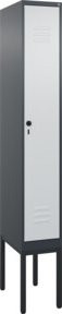 C+P Spind Classic PLUS Garderobenschrank mit 1 Abteil, Stahlkonstruktion, H x B x T: 212 x 30 x 50 cm, Anthrazitgrau und Lichtgrau - Bild 1