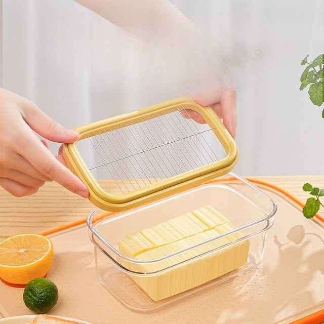 Airtight Butter Dish Box mit integriertem Slicer aus Kunststoff für die Küchenaufbewahrung von Butter und Käse - Bild 1