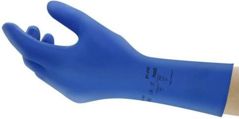 Ansell AlphaTec Chemikalienhandschuhe aus Naturkautschuk Latex in Blau Größe 6.5 bis 7 nach EN 388 und EN 374 - Bild 1