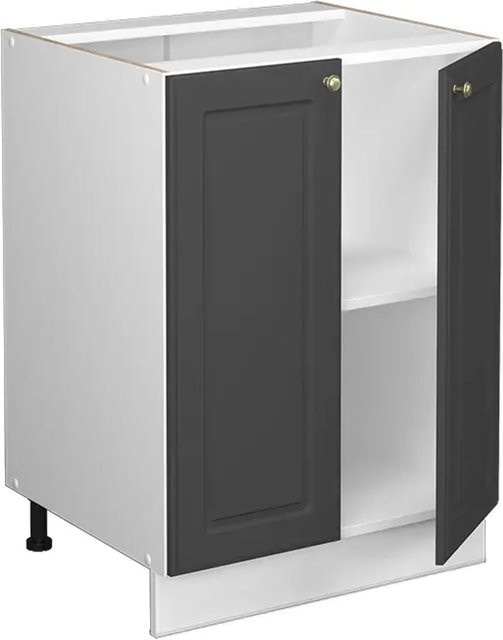 Vicco Küchenunterschrank Fame-Line in Anthrazit-Gold/Weiß mit Eiche-Optik, B/T/H: 60 x 60 x 82 cm - Bild 1