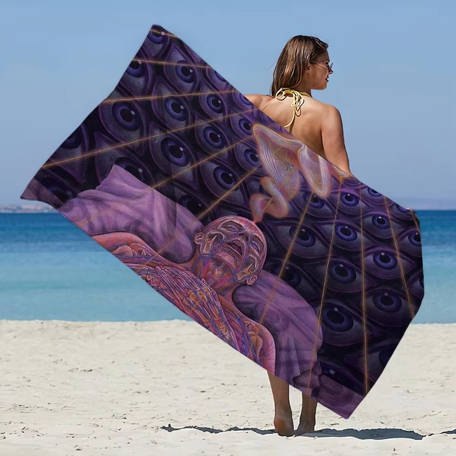 Art Alex Grey Trippy Psychedelic Handtuch, saugfähiges und schnell trocknendes Strandtuch für Damen und Herren - Bild 2