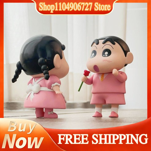 52TOYS Crayon Shinchan Anime Actionfigur Rosa Rosenmädchen-Paar als Sammlerstück für die Desktop- oder Auto-Dekoration - Bild 1