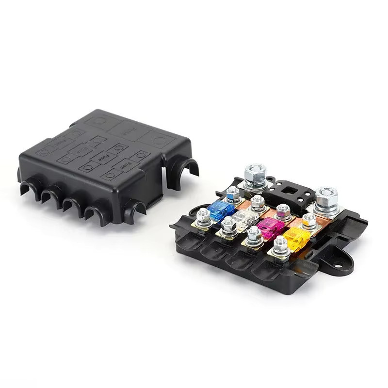 5-Wege-Gleichstrom Sicherungskasten Block für Auto und Boot, 12V/24V Stromverteilung, Schwarz - Bild 2