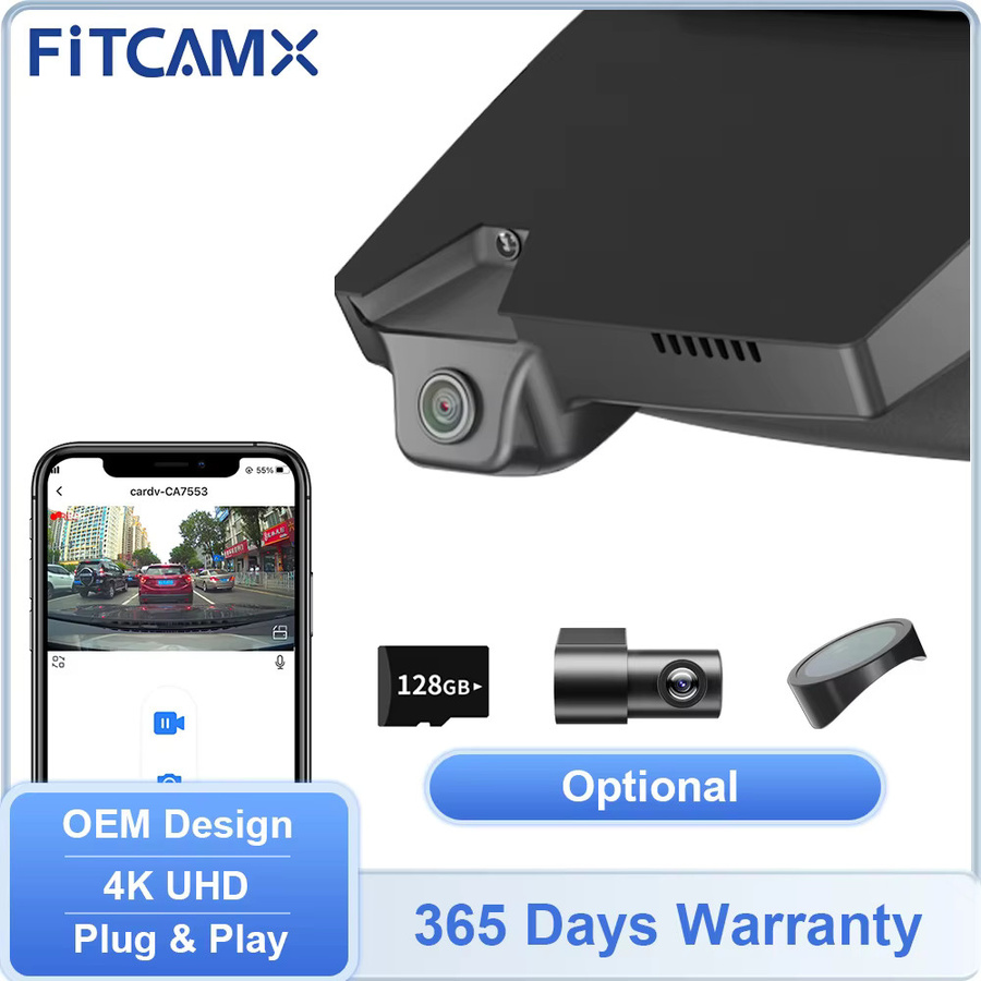 FITCAMX Dashcam im Factory Style Design für Hyundai Kona N Electric EV mit 4K UHD Frontkamera und 1080P Rückkamera inklusive WIFI App, Schwarz - Bild 4
