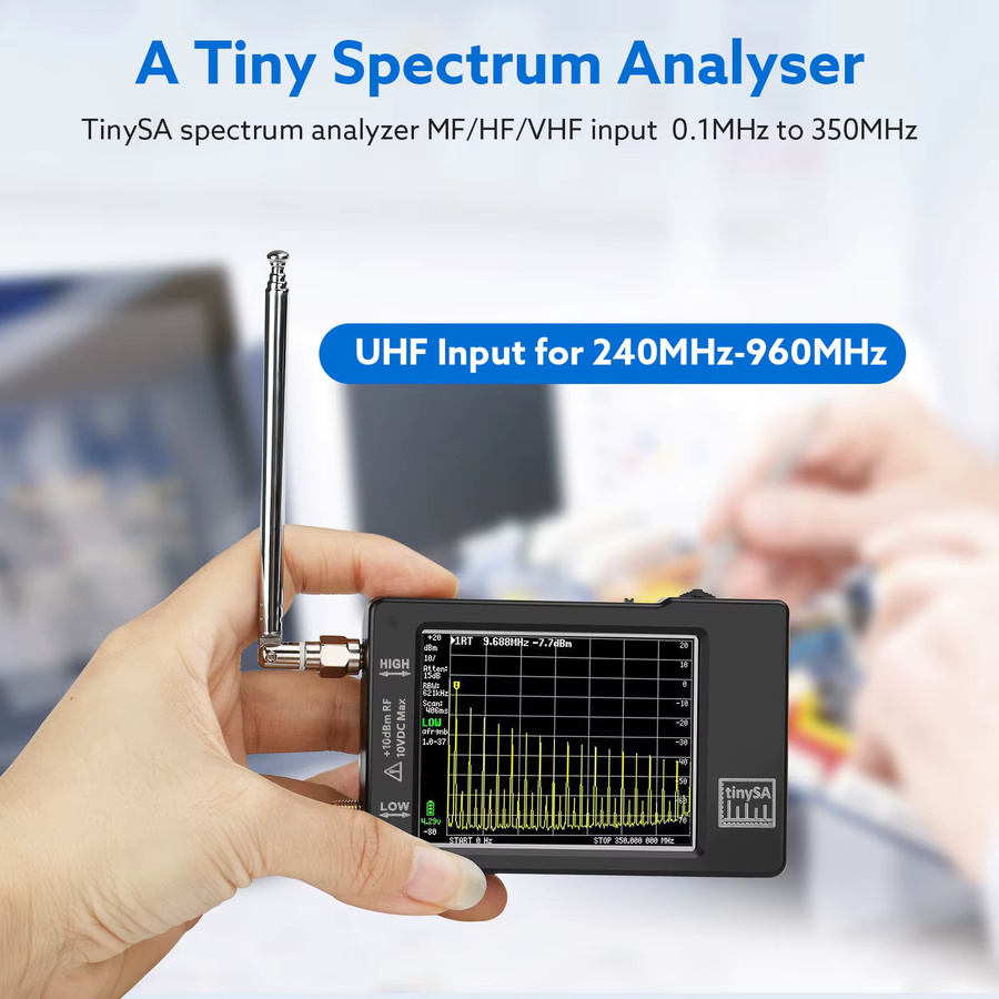 Tinysa Spektrumanalysator mit 2.8 Zoll Display, Frequenzbereich 960 kHz bis MHz, ESD Protected Version V0.3.1, Schwarz - Bild 3