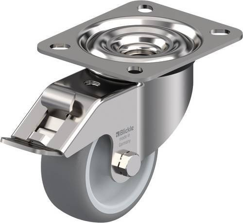Blickle LEX-TPA 80G-FI Lenkrolle mit Feststeller in Silber, Rad-Durchmesser: 80 mm, Tragfähigkeit: 100 kg - Bild 1