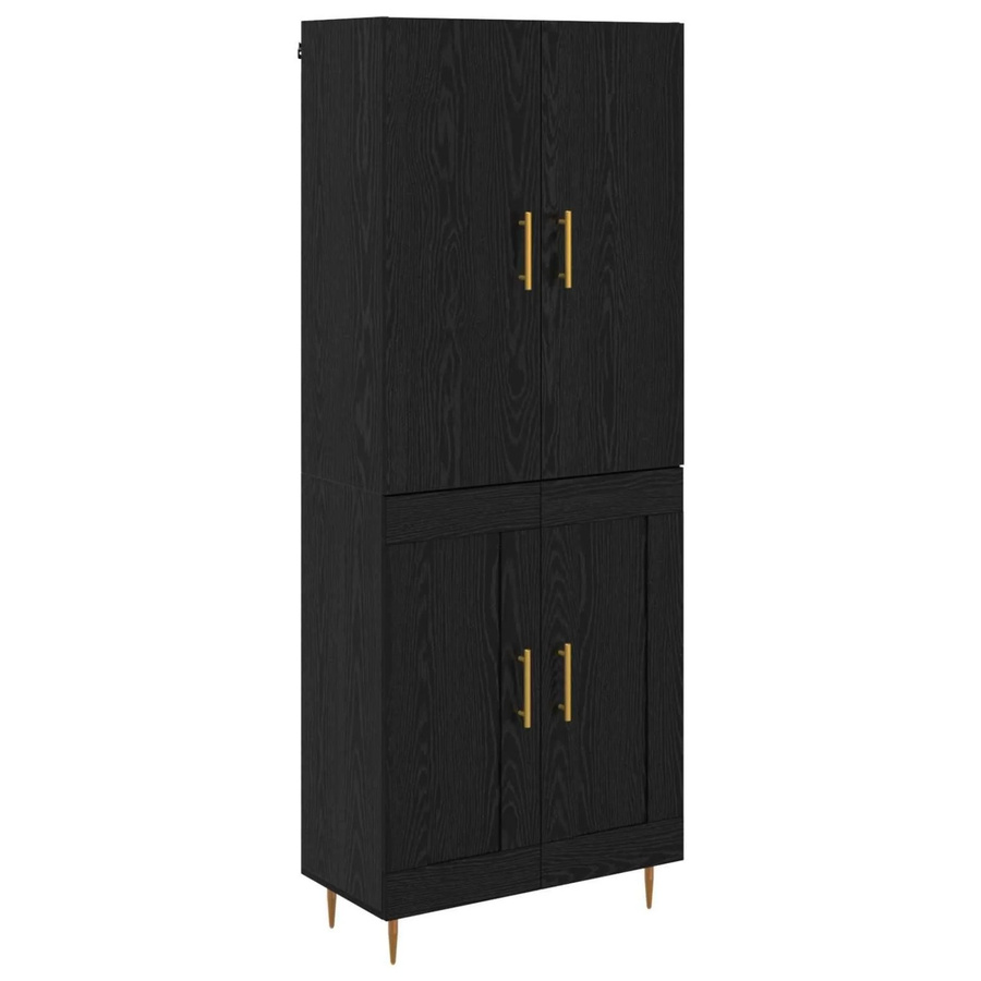 vidaXL Highboard Eiche Schwarz in moderner Optik, B/T/H: 69,5 x 34 x 180 cm - Bild 2