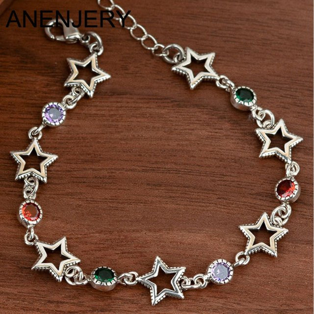 ANENJERY Armband, Bunt, Zirkonia, Silber, Damen - Bild 1