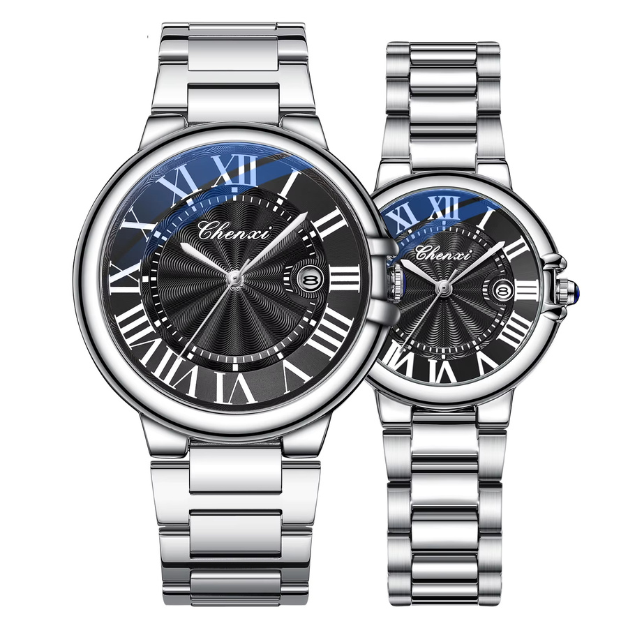CHENXI Armbanduhr Quarz, Edelstahl, Blau, Unisex - Bild 5
