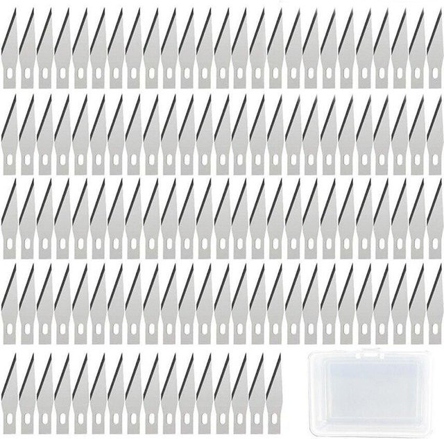 50 Stück Messerersatzklingen Typ #11 aus Stahl in Silber für Hobby, Präzisionsschnitzerei und Handwerk - Bild 1