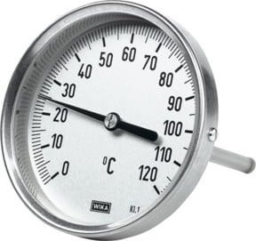 Riegler Bimetallthermometer in Silber, Messbereich -30°C bis 50°C, L1: 63 mm, L2: 43 mm, Durchmesser: 63 mm - Bild 1