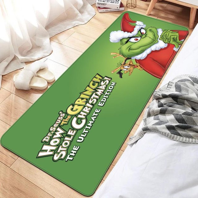 Karpetti Bereichsteppich Frohe Weihnachten in Grün, Waschbar und Rutschfest, B/T: 80 x 160 cm - Bild 1