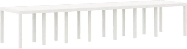 vidaXL Gartentisch aus Polyrattan in Weiß, ausziehbarer rechteckiger Gartentisch mit Aluminiumgestell, B/T/H: 400 x 100 x 73 cm - Bild 1