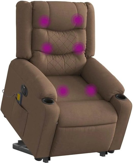 vidaXL Elektrischer Massagesessel mit Aufstehhilfe in Braun aus Stoff - Bild 1
