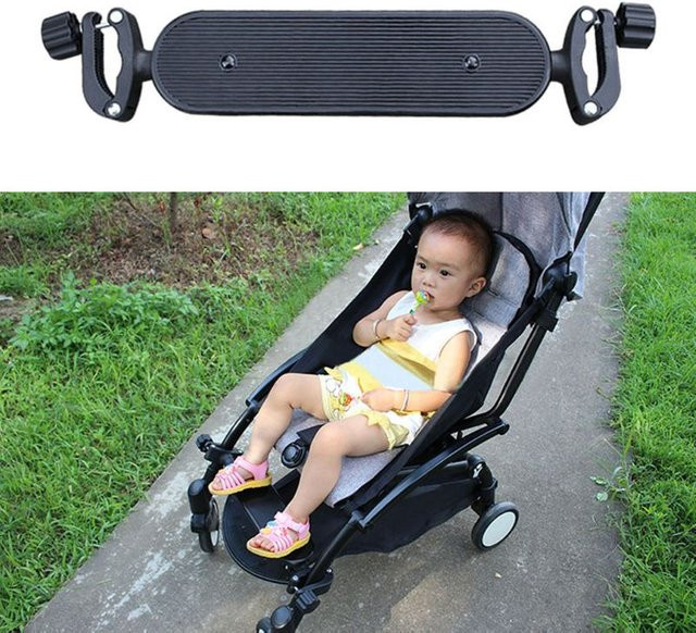 Einstellbares Kinderwagen Trittbrett als Fußstütze und Pedal in Schwarz und Multicolor - Bild 1