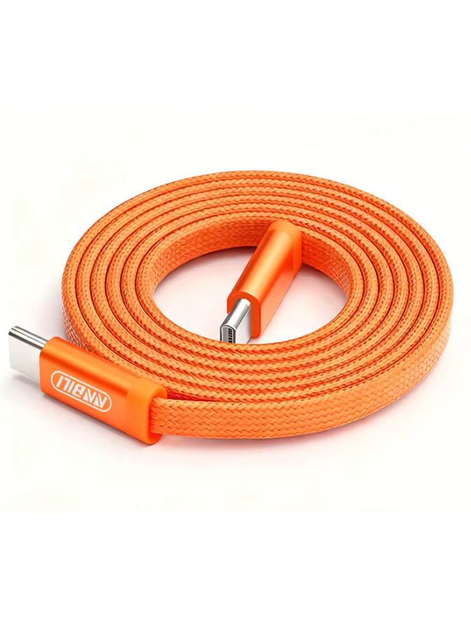 NNBILI PD 60W Flaches Dual-USB-C-Datenkabel für schnelles Laden von iPhone 17, Samsung S26, Xiaomi und MacBook in Orange oder Blau - Bild 4