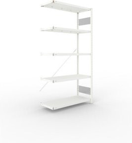 Meta Steckregal Anbauregal S3 CLIP 150 AR mit 5 Böden in Lichtgrau, B/T/H: 200 x 100 x 40 cm - Bild 1