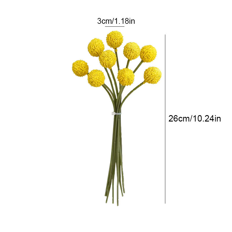 9er Set WQNJIN Künstliche Chrysanthemen und Löwenzahn in Gelb als Tischdekoration für Hochzeit und Zuhause - Bild 2