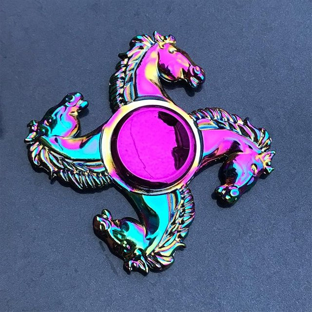 Kidsly Regenbogen-Metall-Fidget-Spinner-Spielzeug, Edelstahllager - Bild 1