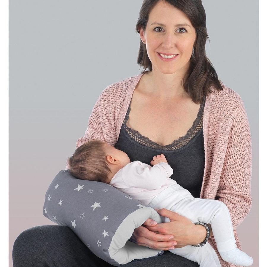 Theraline Stillrolle Sternenhimmel in Grau aus Baumwolle für Babys - Bild 3